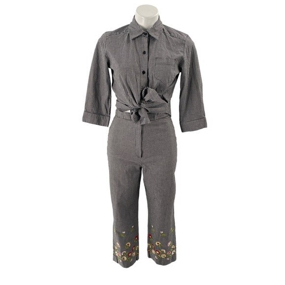 VINTAGE Larry Levine Sport Stretch matching pant suit - blouse / pants sz 8 - Picture 2 of 12